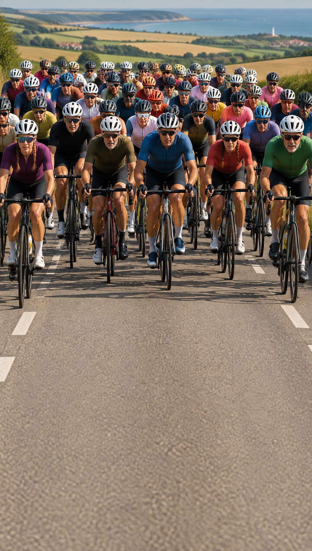 Erfarne cyklister på en dansk landevej